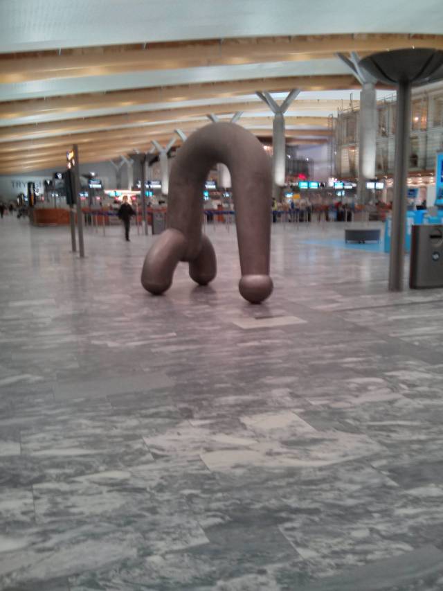 Am I dirty minded or do I just not understand art? (Oslo Airport)
