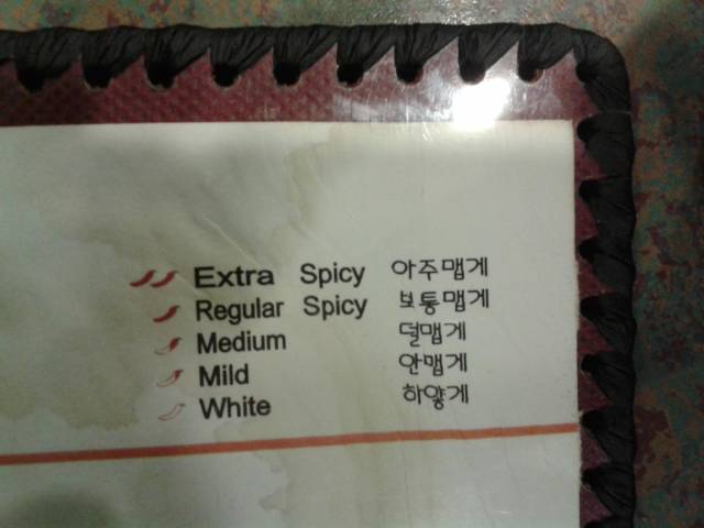 Spicy Food Level: White