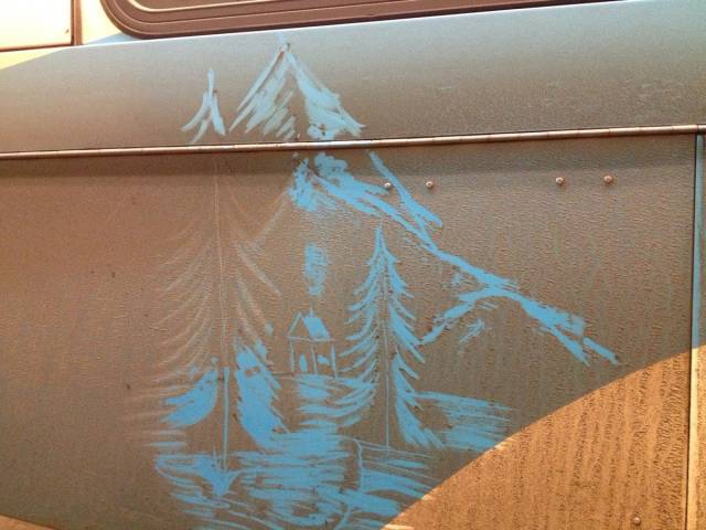 A guy at work did this to a dirty bus, while repeatedly saying, 