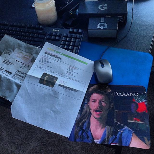Forgot I ordered a custom mousepad. Def was not disappointed when I opened the package.
