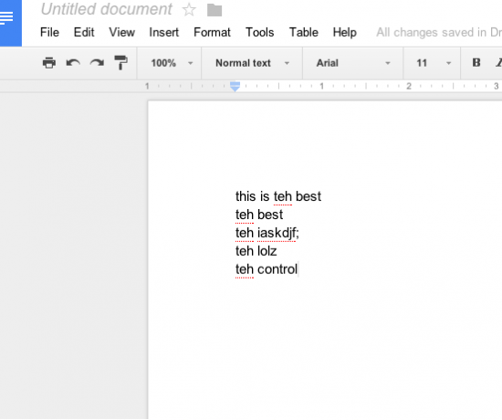 Google docs will claim that 