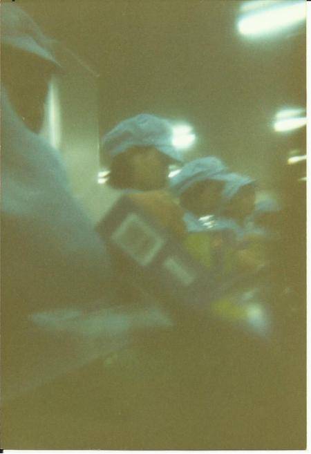 I once bought a disposable camera. There was a picture taken already.