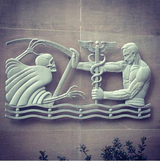 Saw this on the Side of a Hospital Building