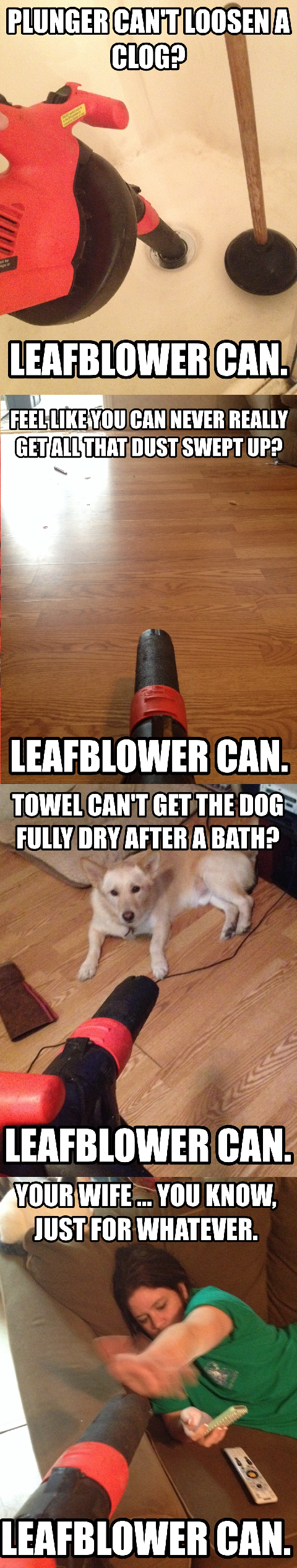 The leaf blower can do anything