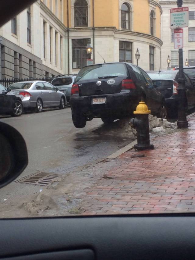 Saw this the other day, parking in Boston after the snow.