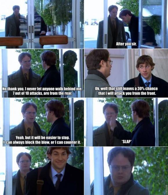 Classic Jim & Dwight moment from The Office.
