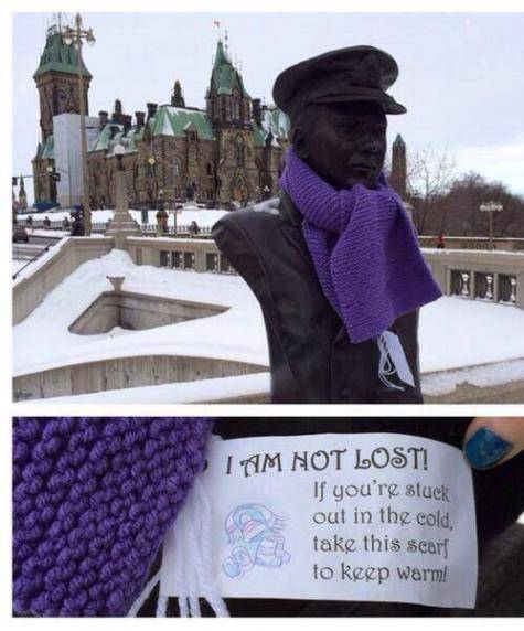 Temperatures are supposed to drop tonight so someone in Ottawa, Ontario is placing these around the city