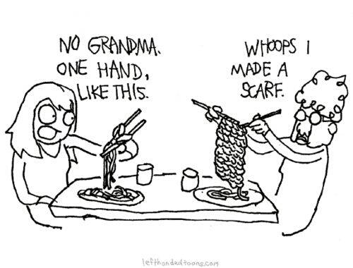 watching old people use chopsticks