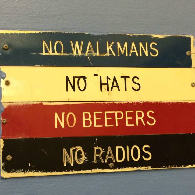 Guessing that the kids at this high school are 100% compliant with 3/4 of the gym rules.
