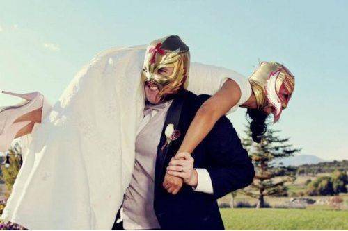 The Wrestler's Bride and Groom