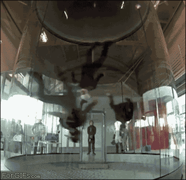 Indoor skydiving.
