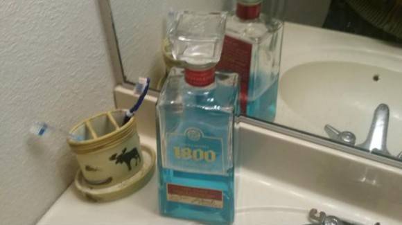 I made a serious life changing decision to keep my mouthwash in a tequila bottle