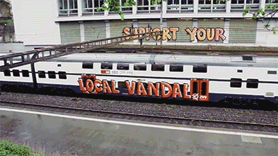 Even Swiss vandals have perfect timing.
