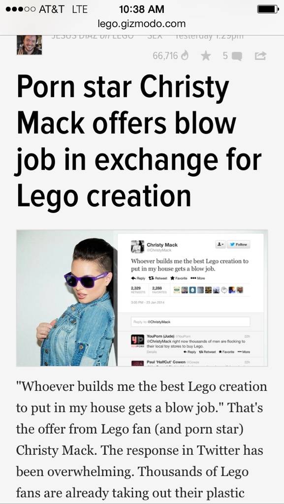 Lego stock up 400%