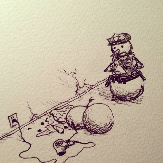 I was looking through my old sketchbooks, and thought this one was kinda morbidly funny.