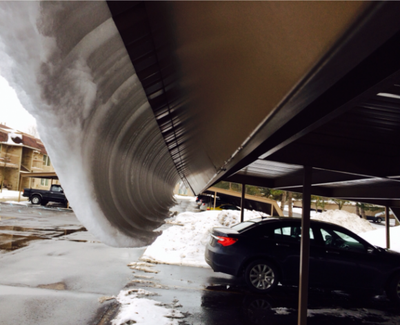 Upside down snow wave