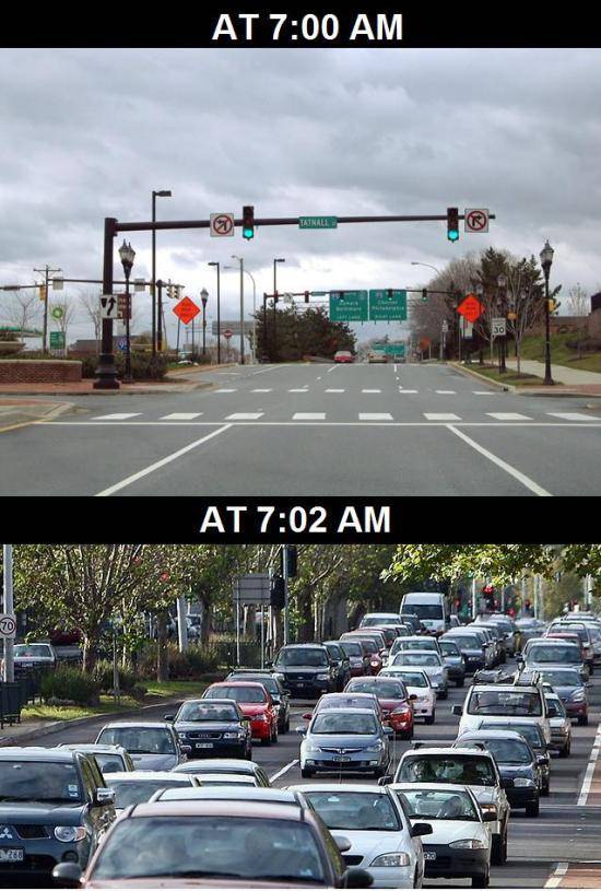 This is how traffic works every single morning