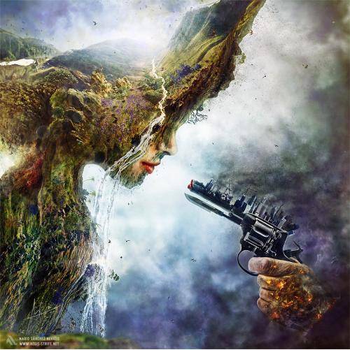 ‘Betrayal’ by Mario Sánchez Nevado .. an illustration of what capitalism is doing to Mother Nature