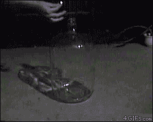 Flammable gas lit in a jar