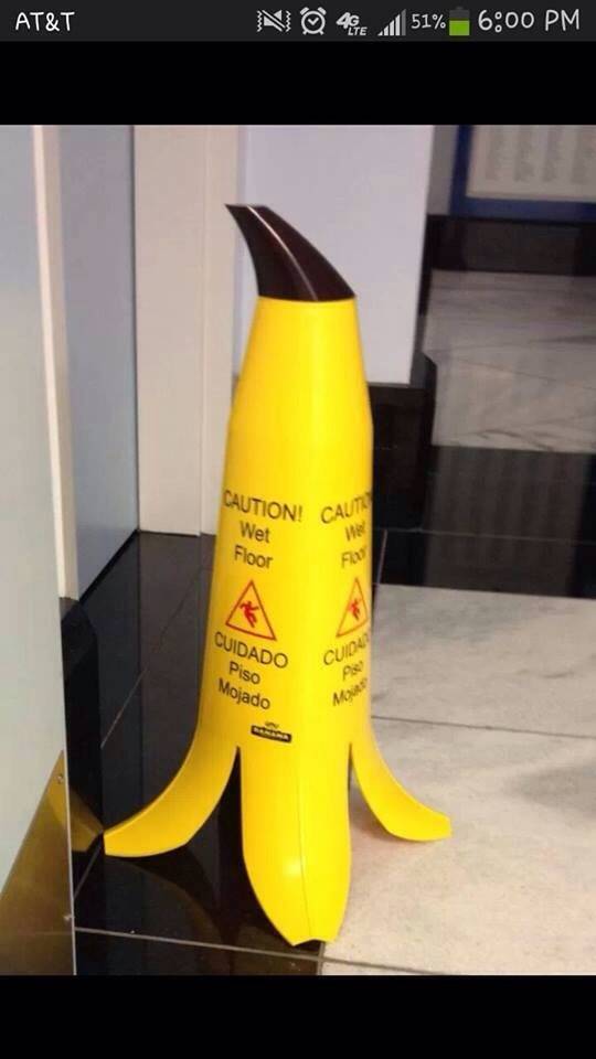 The wet floor sign at a children's hospital.