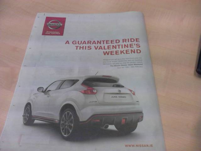 Brilliant advertising in Ireland this morning!!