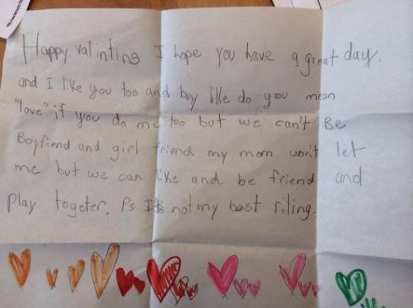 My wife found this love note on the floor of the elementary school she works at.