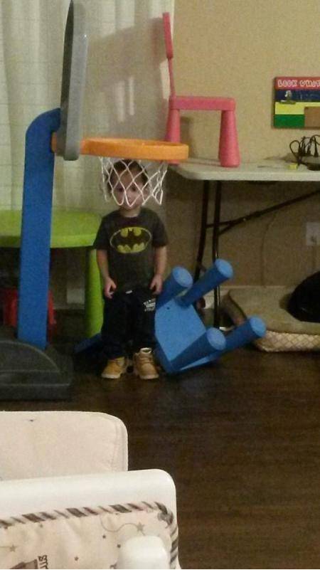 My son’s failed attempt at hide and seek