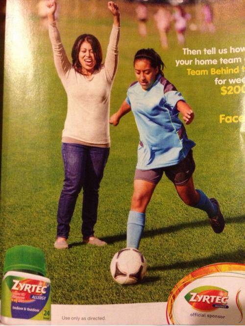 Looks like mom took a few too many Zyrtec and wandered onto the field