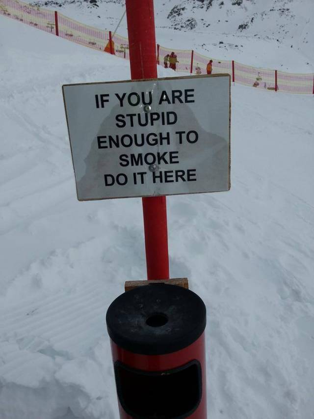 Sign spotted in the Austrian ski-area of Ischgl.