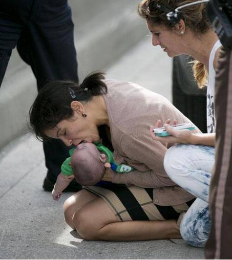 A woman performed CPR on an infant on the side of a highway in Miami today and saved the baby’s life
