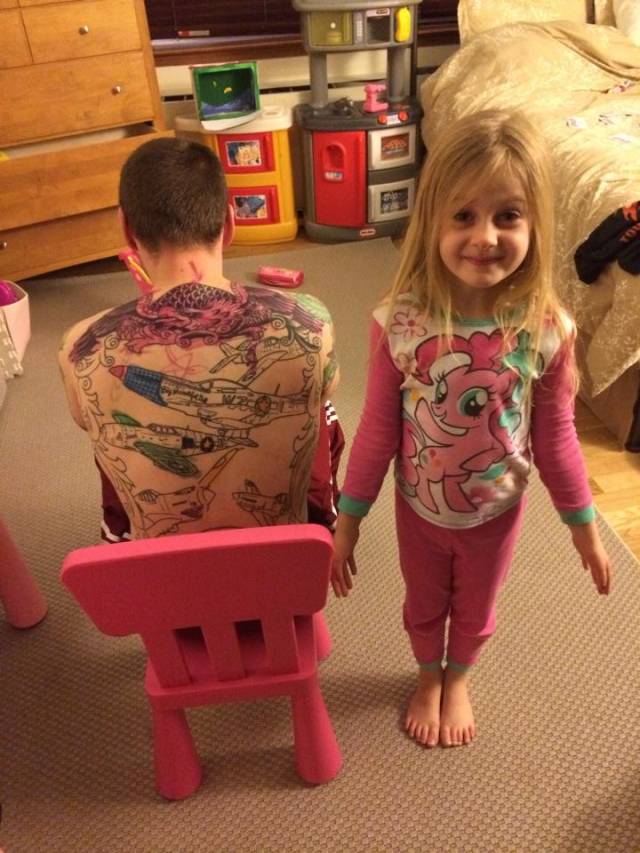 She thought my back was a coloring book