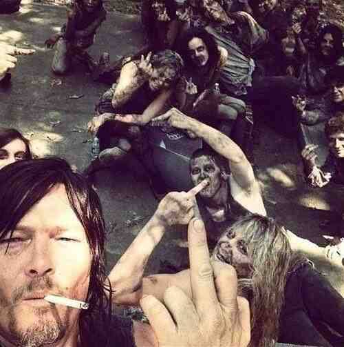 Meanwhile on the set of The Walking Dead..