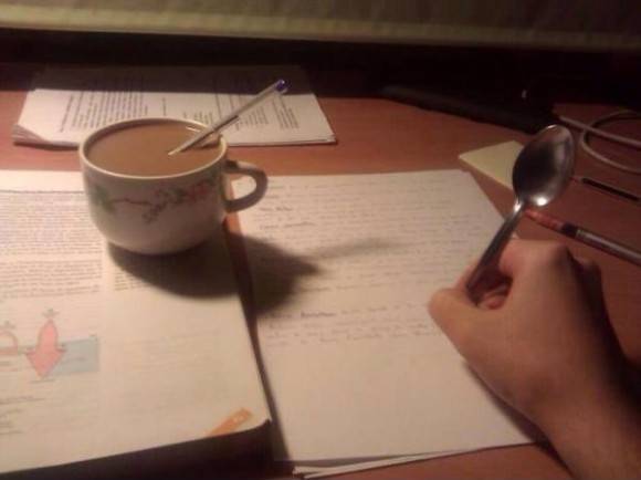 Studying at 3 A.M....
