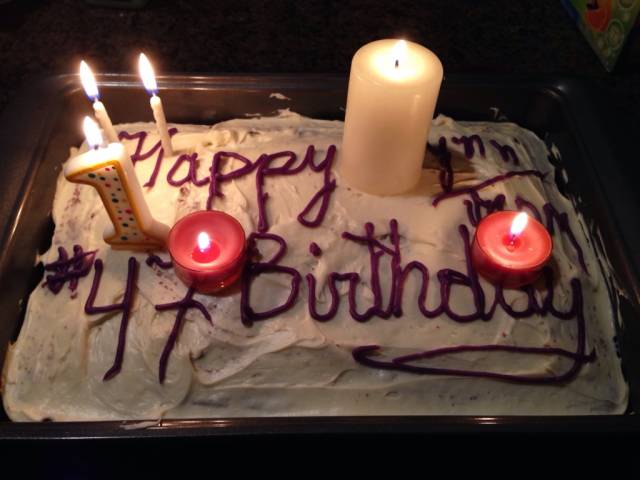 It was my dad's turn to make the cake