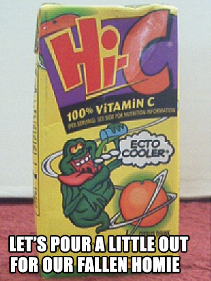 Let's pour a little out for our fallen homie. RIP, Egon.