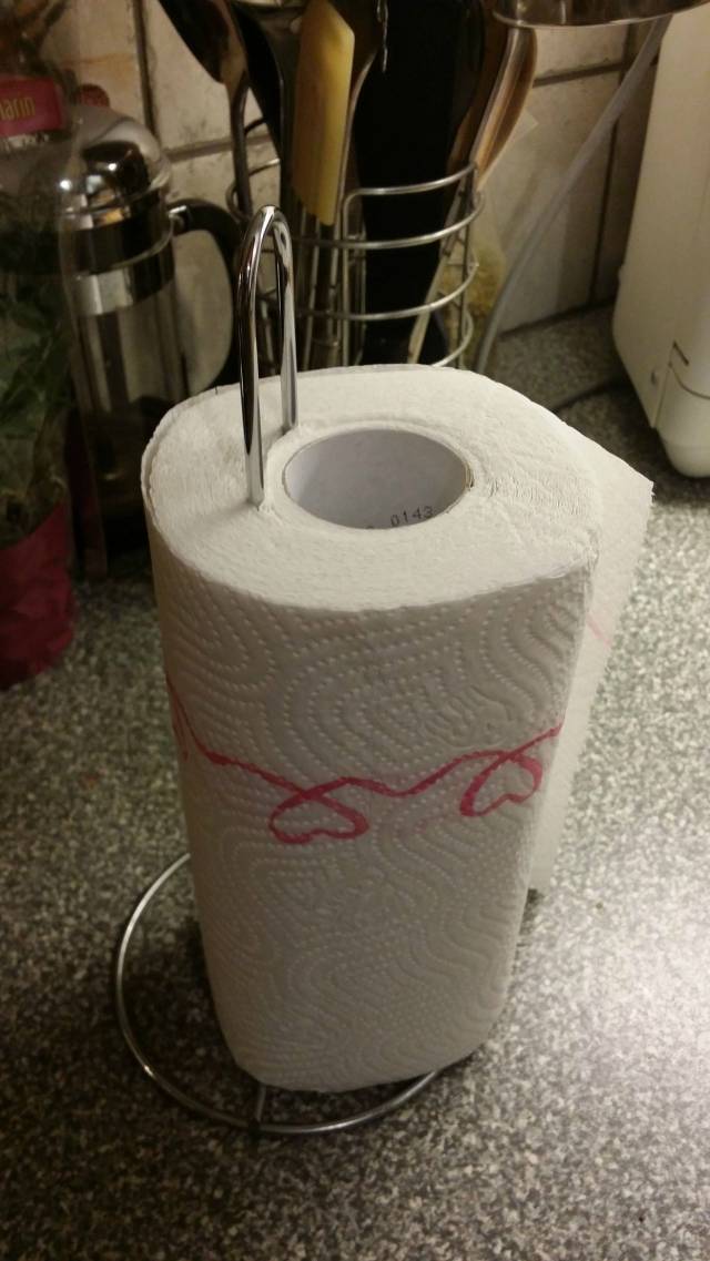 My GF changed the paper towel and didn't understand why i found it funny.