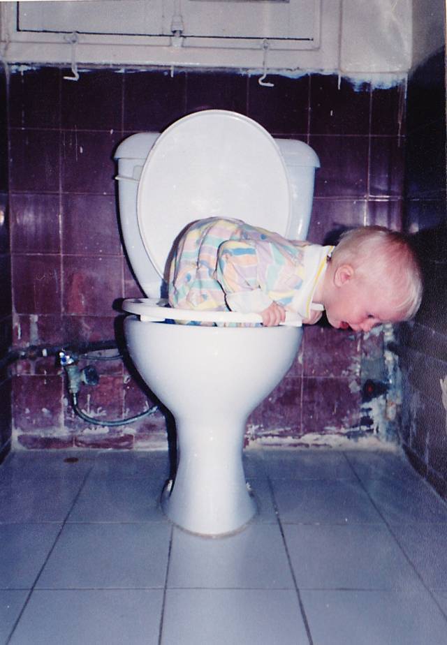 As a kid, i got stuck in the toilet once