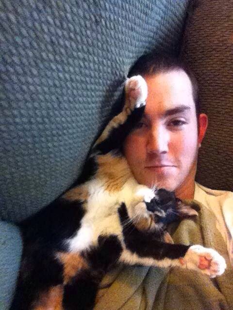 My cat is no stranger to comfort.