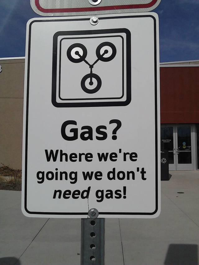 Found outside the local kids museum at an electric car 