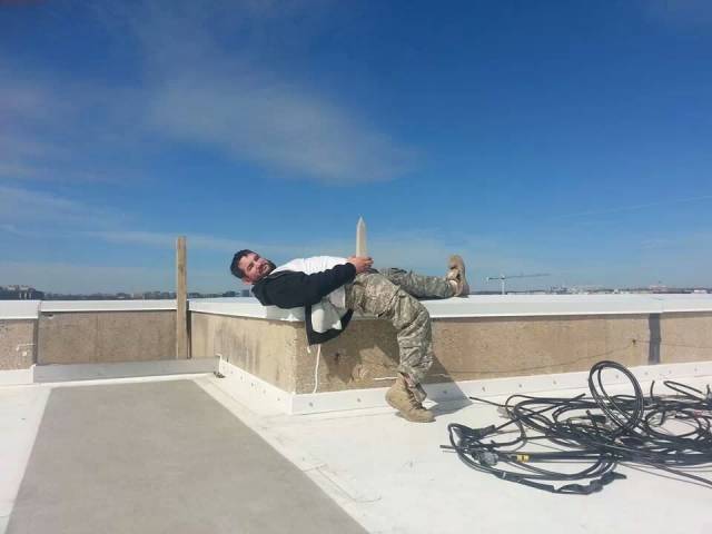 My friend works on cell phone towers in Washington DC. This is his take on the Washington Monument as a p*nis.