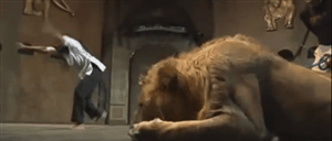 This lion is sick and tired of theatre work