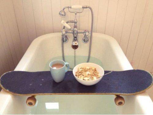 breakfast in a bath tub 
