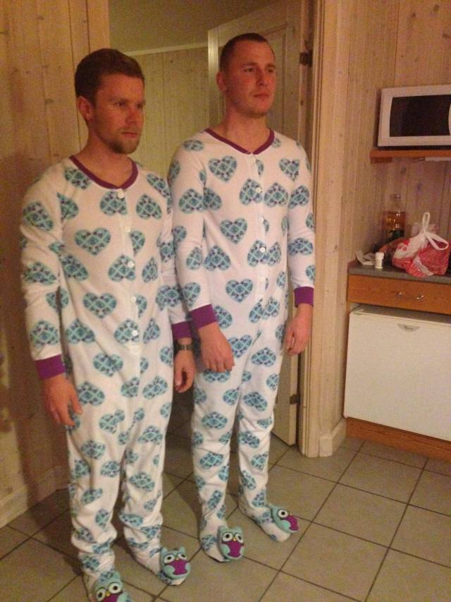 Really mom? Matching onesies?