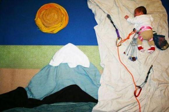 My friend is a climber, he just posted this picture of his newborn daughter