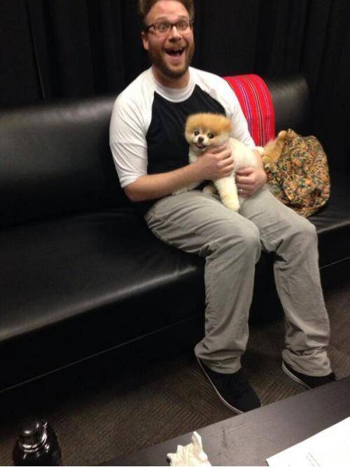 Seth Rogan met the famous dog, Boo