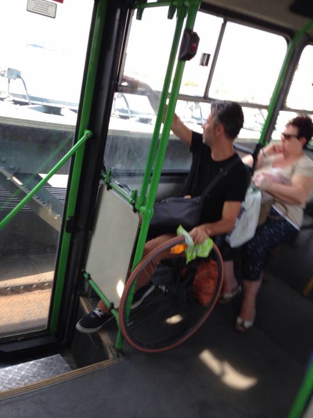 Was about to ask him how he parked the wheelchair so well.