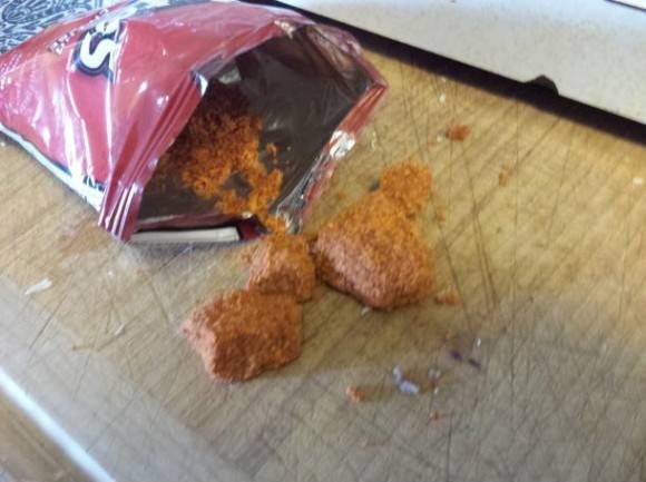 Opened a bag of Doritos and the only thing inside was mass amounts of the flavoring.
