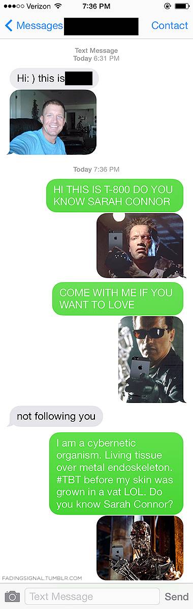 Got a wrong number selfie. This was the only reasonable way to respond.