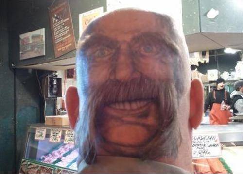 Cool head tattoo, man..