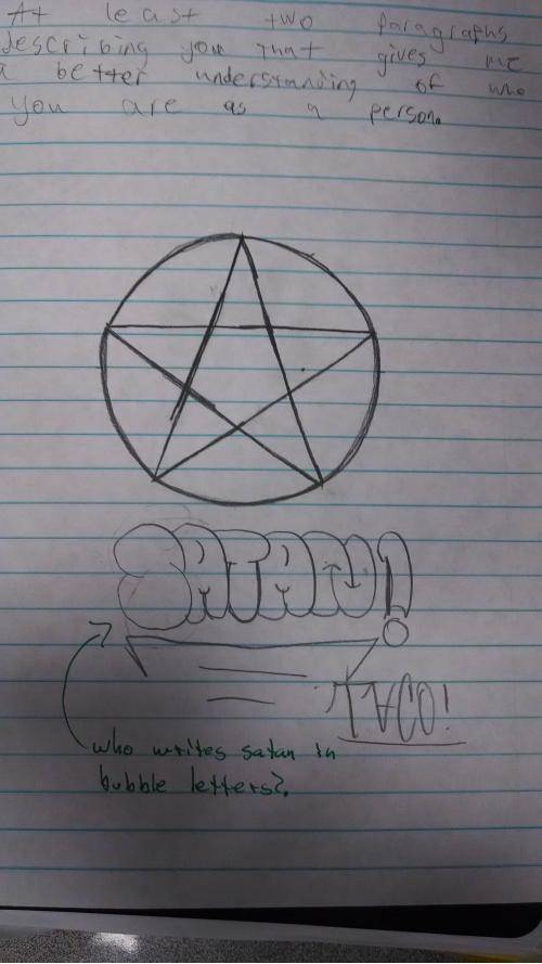 My friend doodled on an assignment, the teacher had a question.
